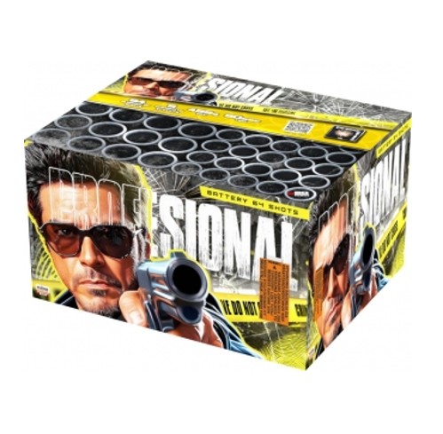 Profesionál+Profesionál- 2 STKS. BATTERIER, 64 skud & 9 forskellige effekter